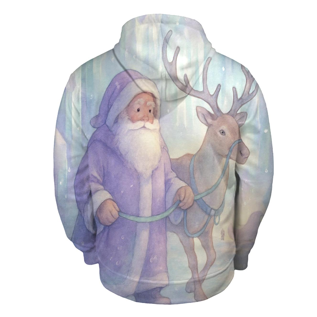 Crystal Cave Santa And Reindeer premium hoodies