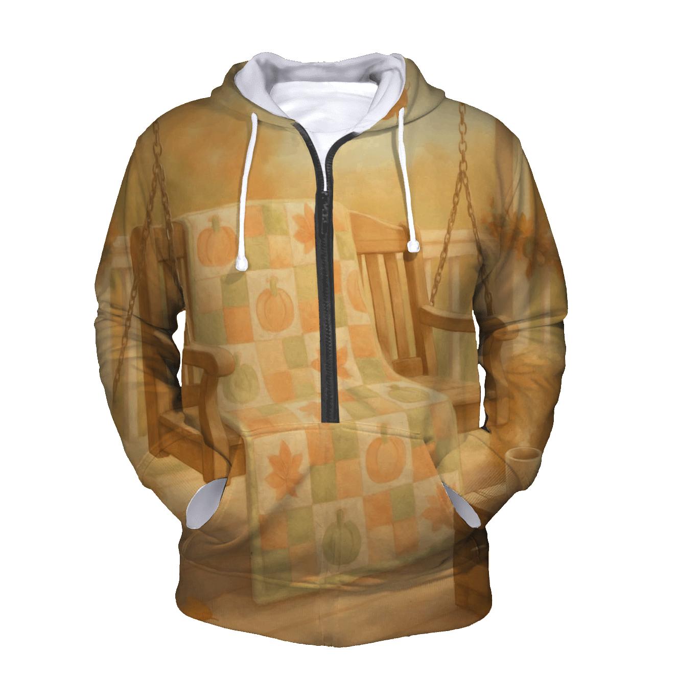 Porch Swing Pumpkin Quilt printed hoodies