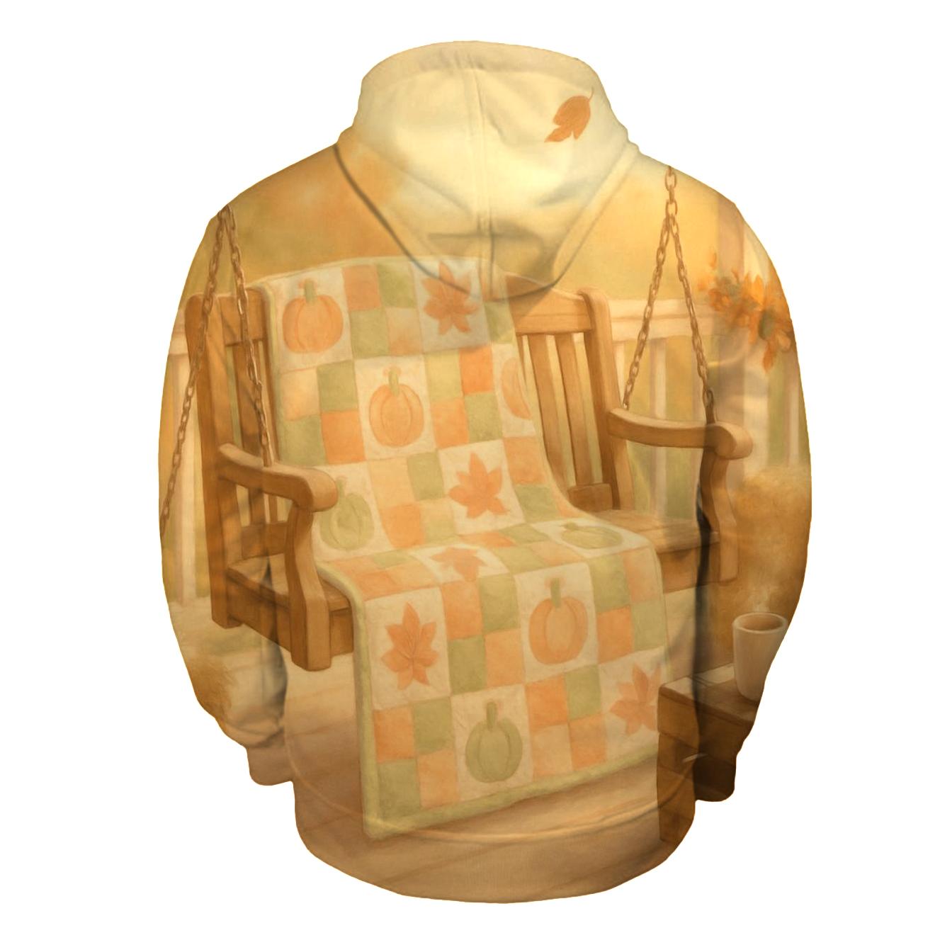 Porch Swing Pumpkin Quilt printed hoodies