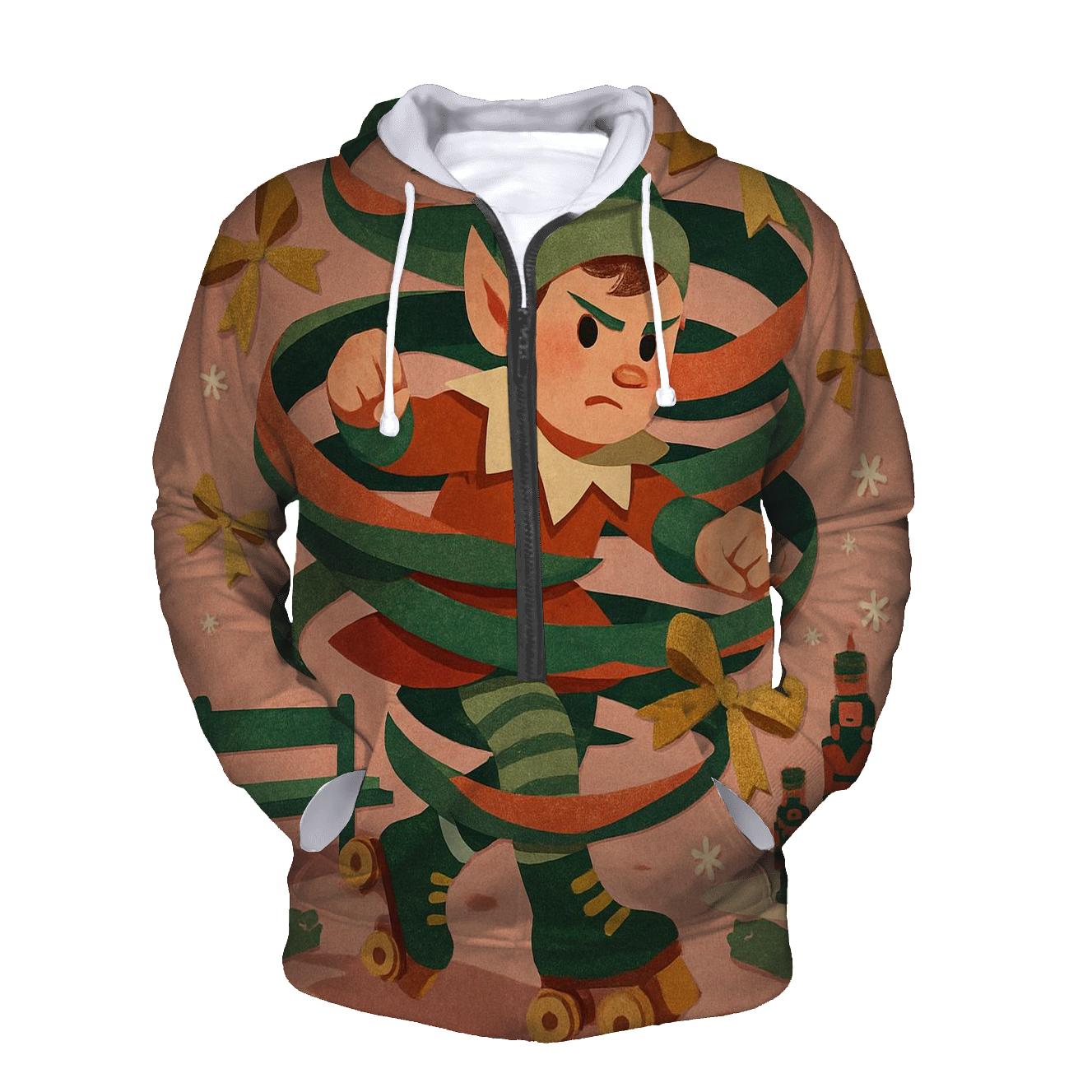 Elf Workshop Gift Wrap Tornado premium hoodies