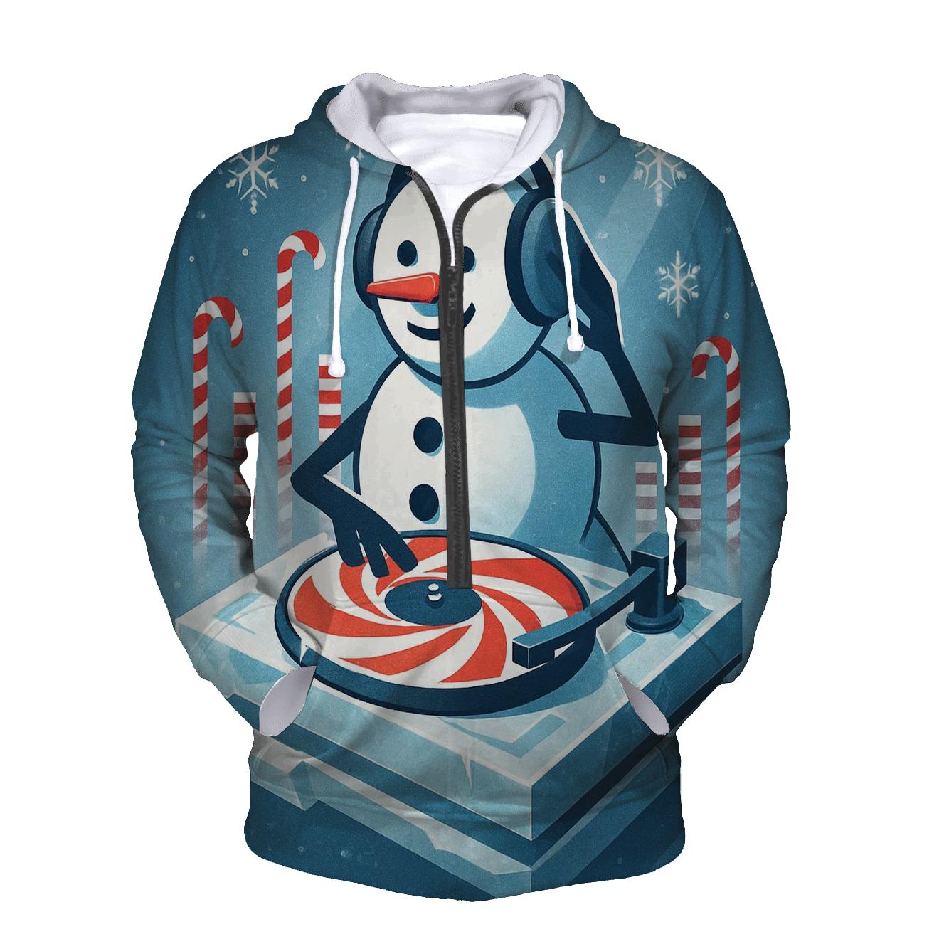Snowman DJ Frostbeat graphic hoodies