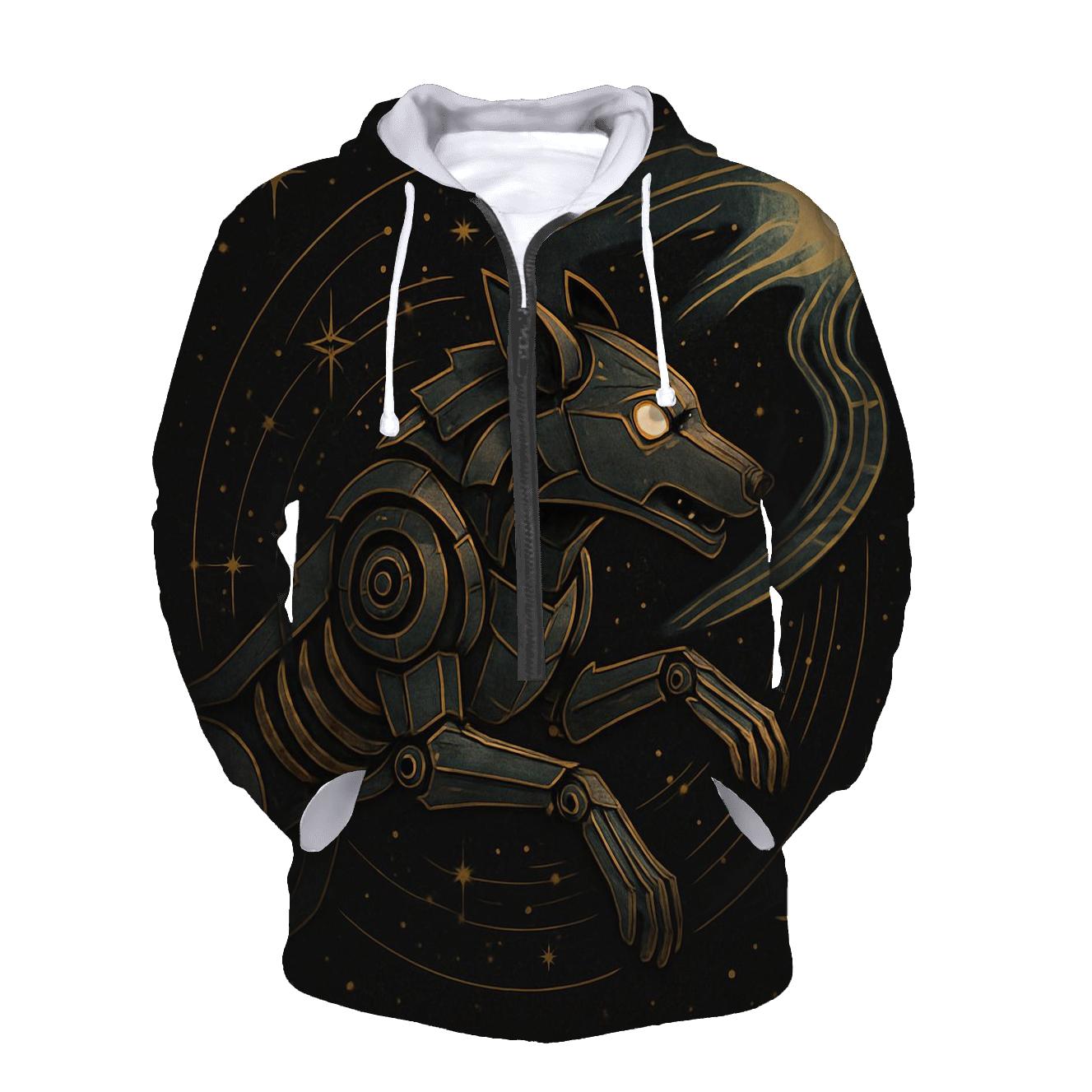 Clockwork Comet Wolf Rider designer hoodies