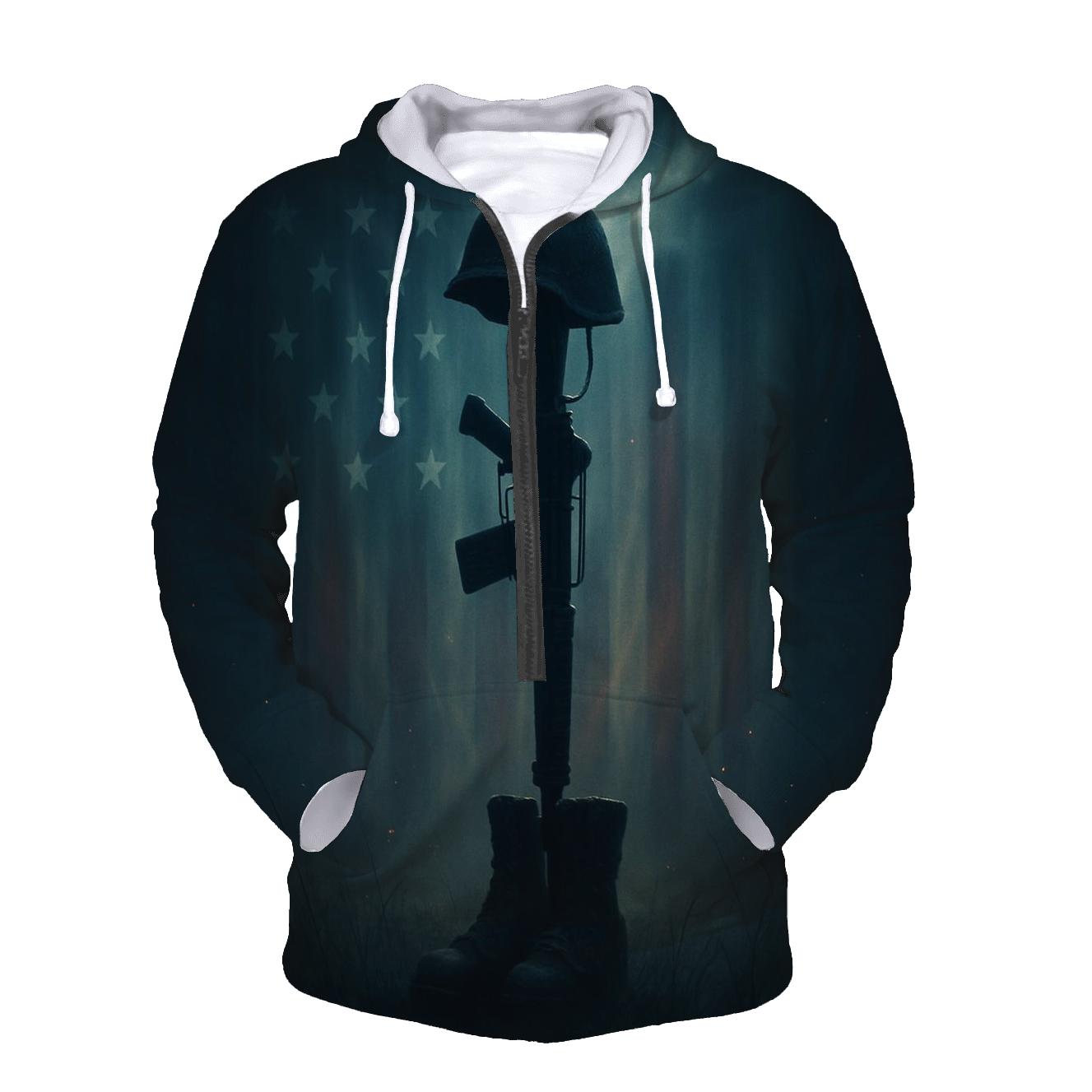 Battlefield Cross In Starlit Quiet embroidered hoodies