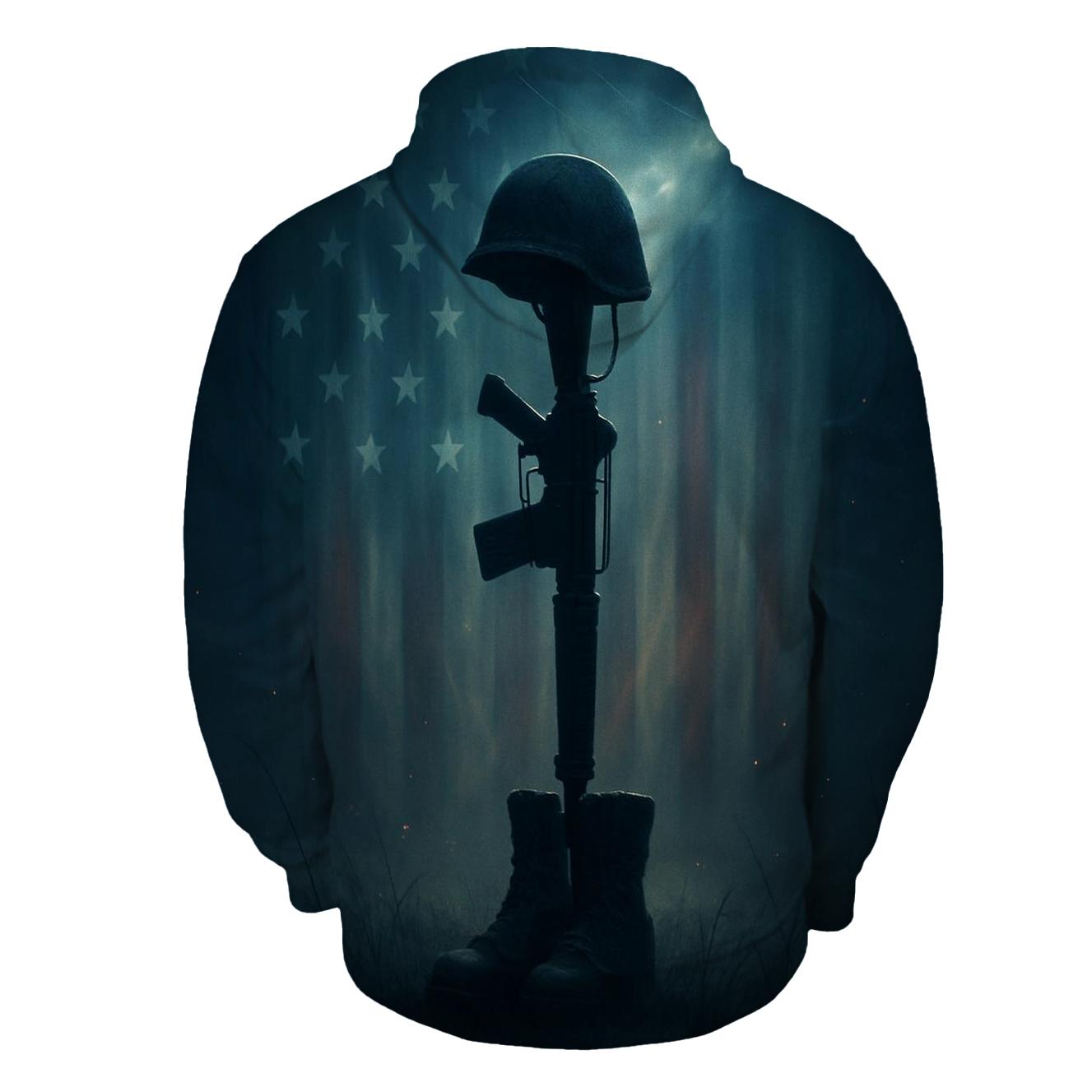 Battlefield Cross In Starlit Quiet embroidered hoodies