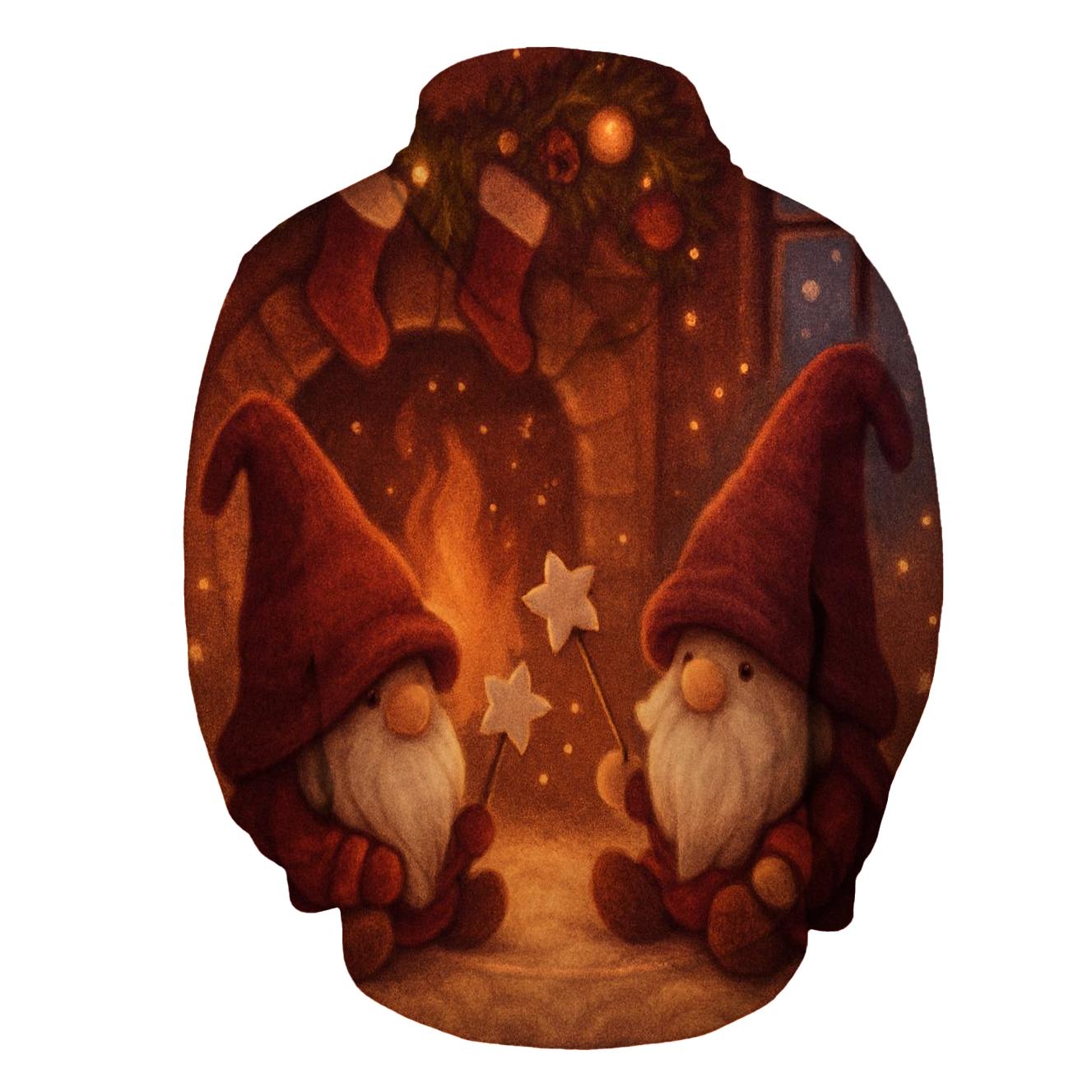 Gnome Fireplace Marshmallow Watch zip-up hoodies