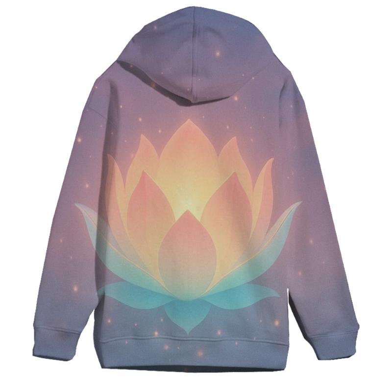 Chromatic Lantern Bloom embroidered hoodies
