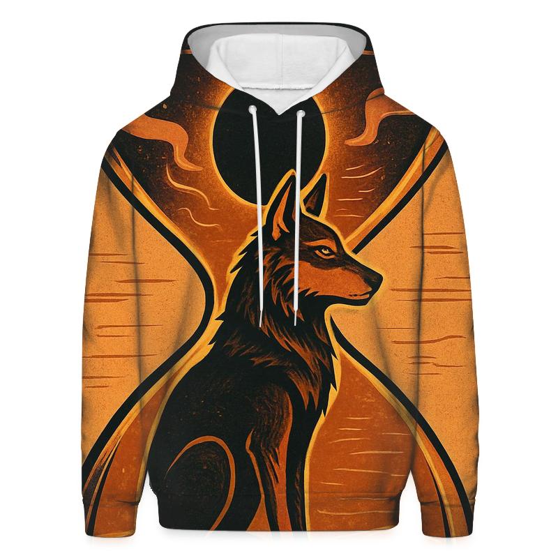Desert Eclipse Sandglass Wolf zip-up hoodies