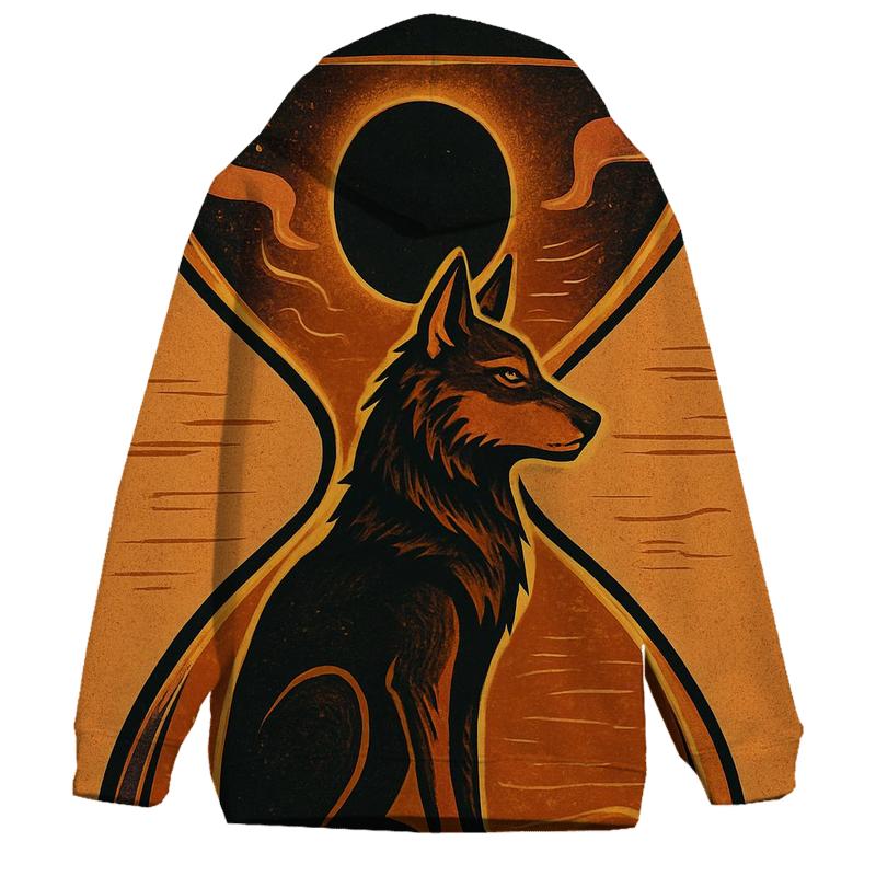 Desert Eclipse Sandglass Wolf zip-up hoodies