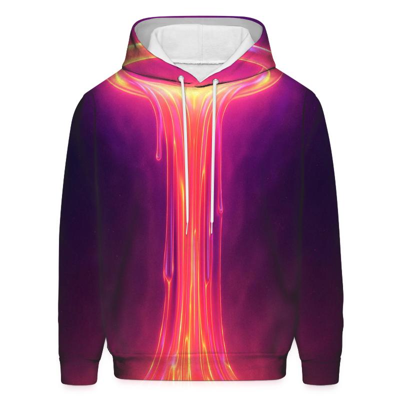 Neon Orbital Waterfall printed hoodies