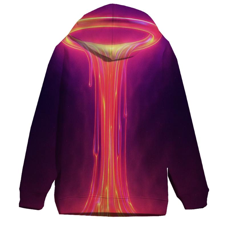 Neon Orbital Waterfall printed hoodies