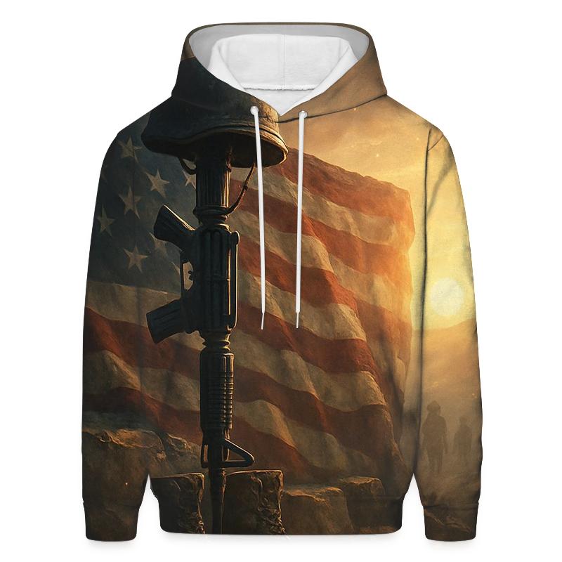 Fallen Rifle Vigil In Crimson Dawn custom hoodies