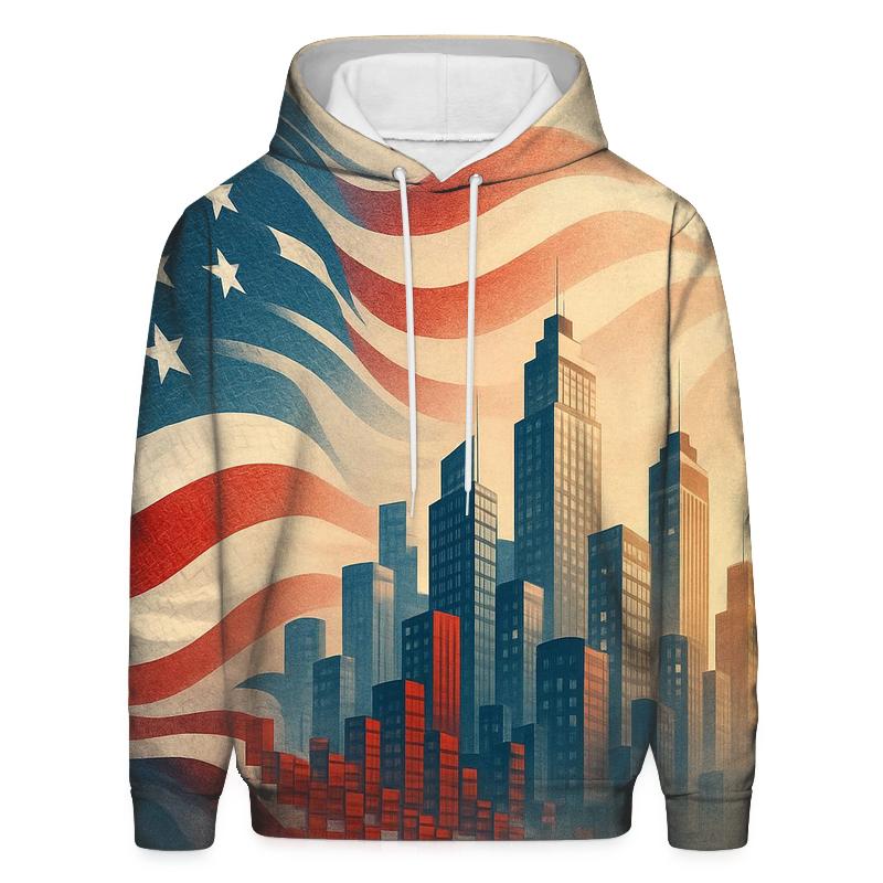 Skyline Flag Mosaic Drift graphic hoodies