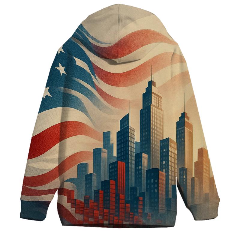 Skyline Flag Mosaic Drift graphic hoodies