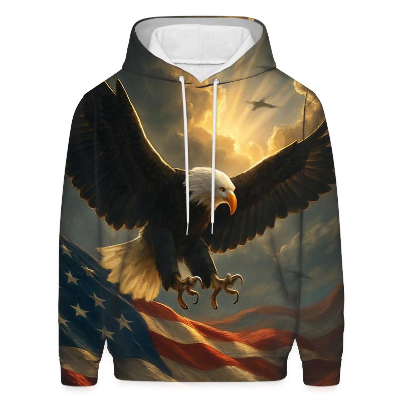 Eagle Sentinel Above The Storm Stripes heavyweight hoodies