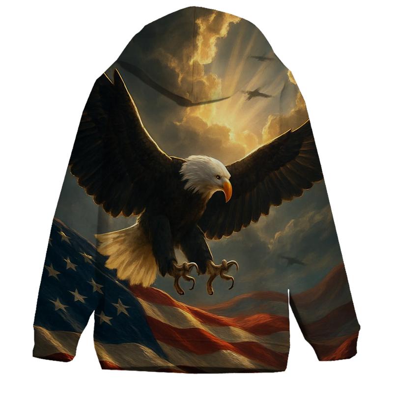 Eagle Sentinel Above The Storm Stripes heavyweight hoodies