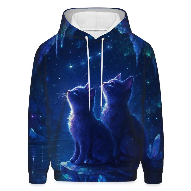 Crystal Cave Stargazer Kittens designer hoodies