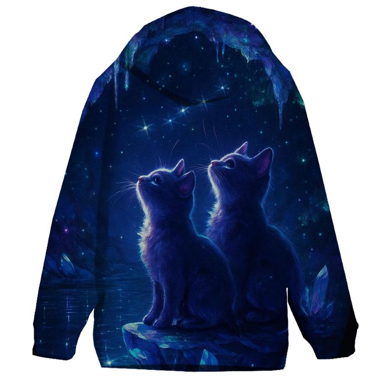 Crystal Cave Stargazer Kittens designer hoodies