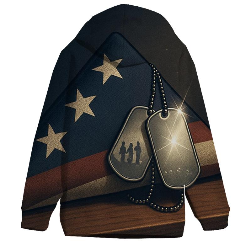 Dog Tags In The Flag Fold Reflection hoodie styles