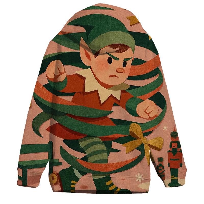 Elf Workshop Gift Wrap Tornado hoodie designs