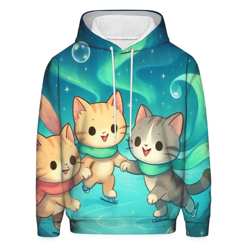 Aurora Bubble Skater Kittens premium hoodies