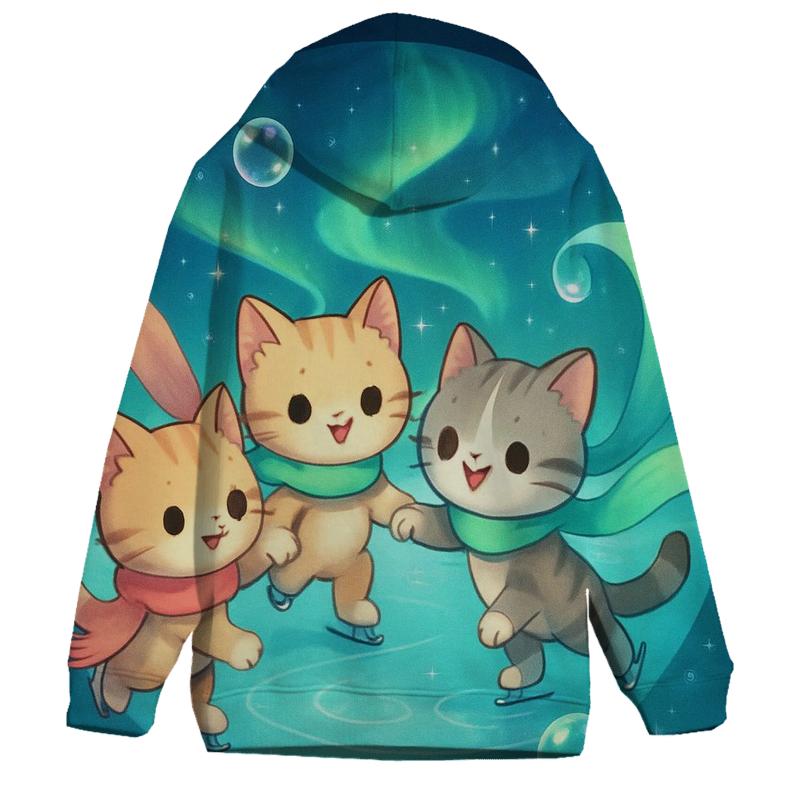 Aurora Bubble Skater Kittens premium hoodies