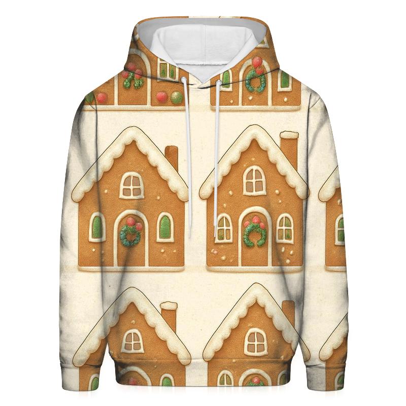 Gingerbread House Row Repeat On Cream Background hoodies fashion