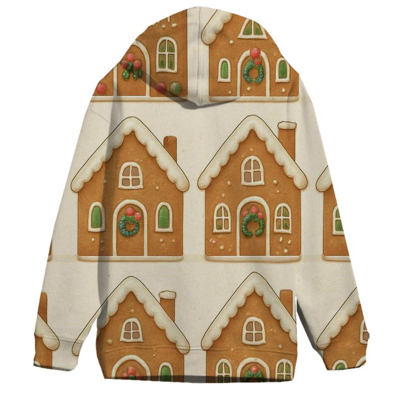 Gingerbread House Row Repeat On Cream Background hoodies fashion