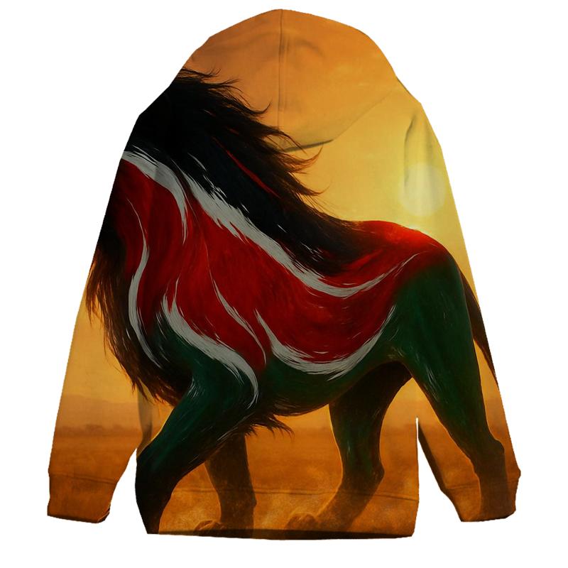 Kenya Surreal Savannah Flag Lion Shadow designer hoodies
