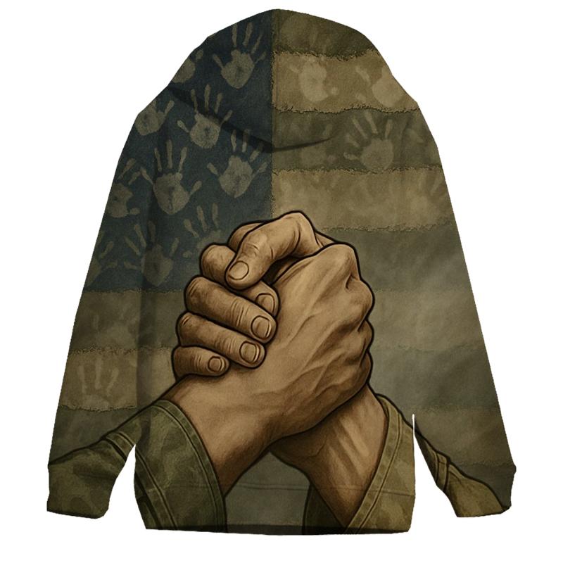 Camouflage Mosaic Flag Of Many Hands custom hoodies