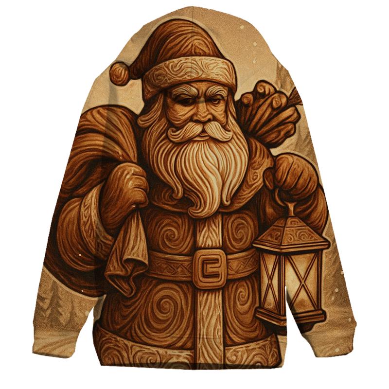 Wood Carved Vintage Santa Relic hoodie trends