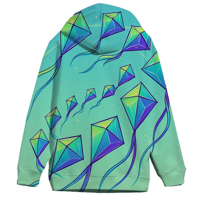 Electro Prism Kite Swarm zip-up hoodies