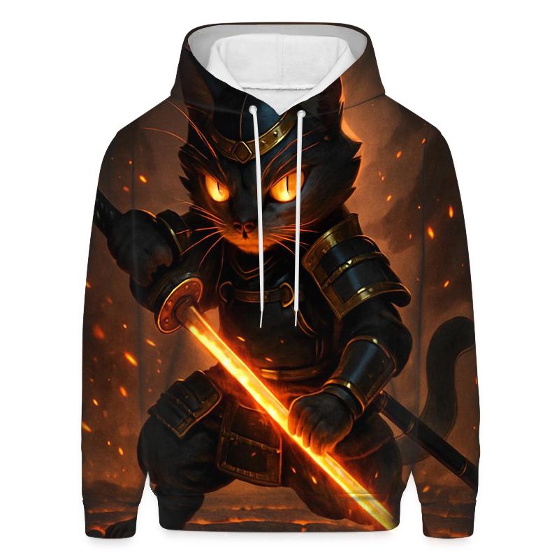 Volcanic Forge Samurai Cat hoodies fashion