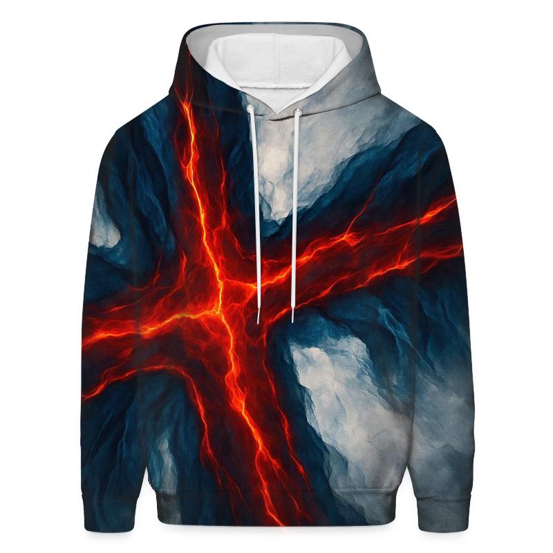 Iceland Abstract Flag Glacier Lava Merge graphic hoodies