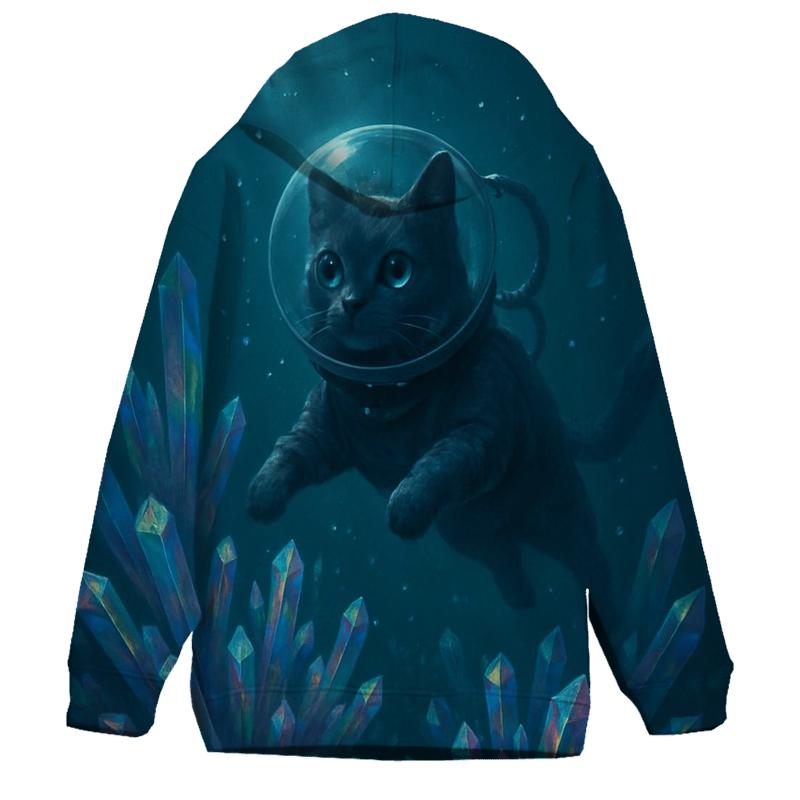 Crystal Reef Dream Diver Cat lightweight hoodies