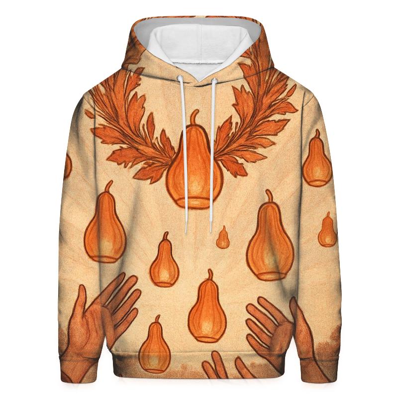 Harvest Wreath Sky Lanterns embroidered hoodies