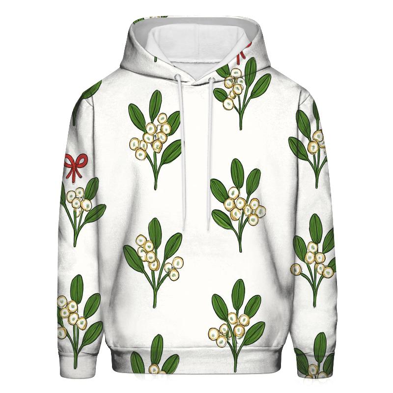Mistletoe Dot Matrix On White Background graphic hoodies