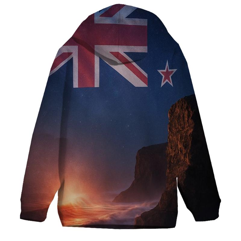 New Zealand Double Exposure Flag Star Coastline hoodie styles