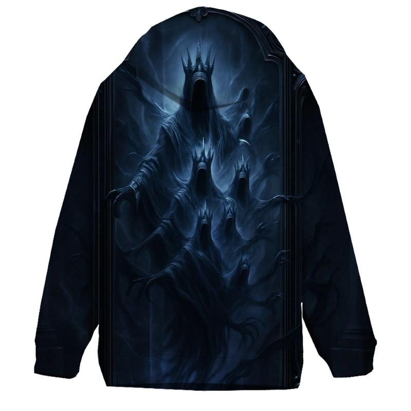 Crowned Wraith In The Mirror Coffin embroidered hoodies