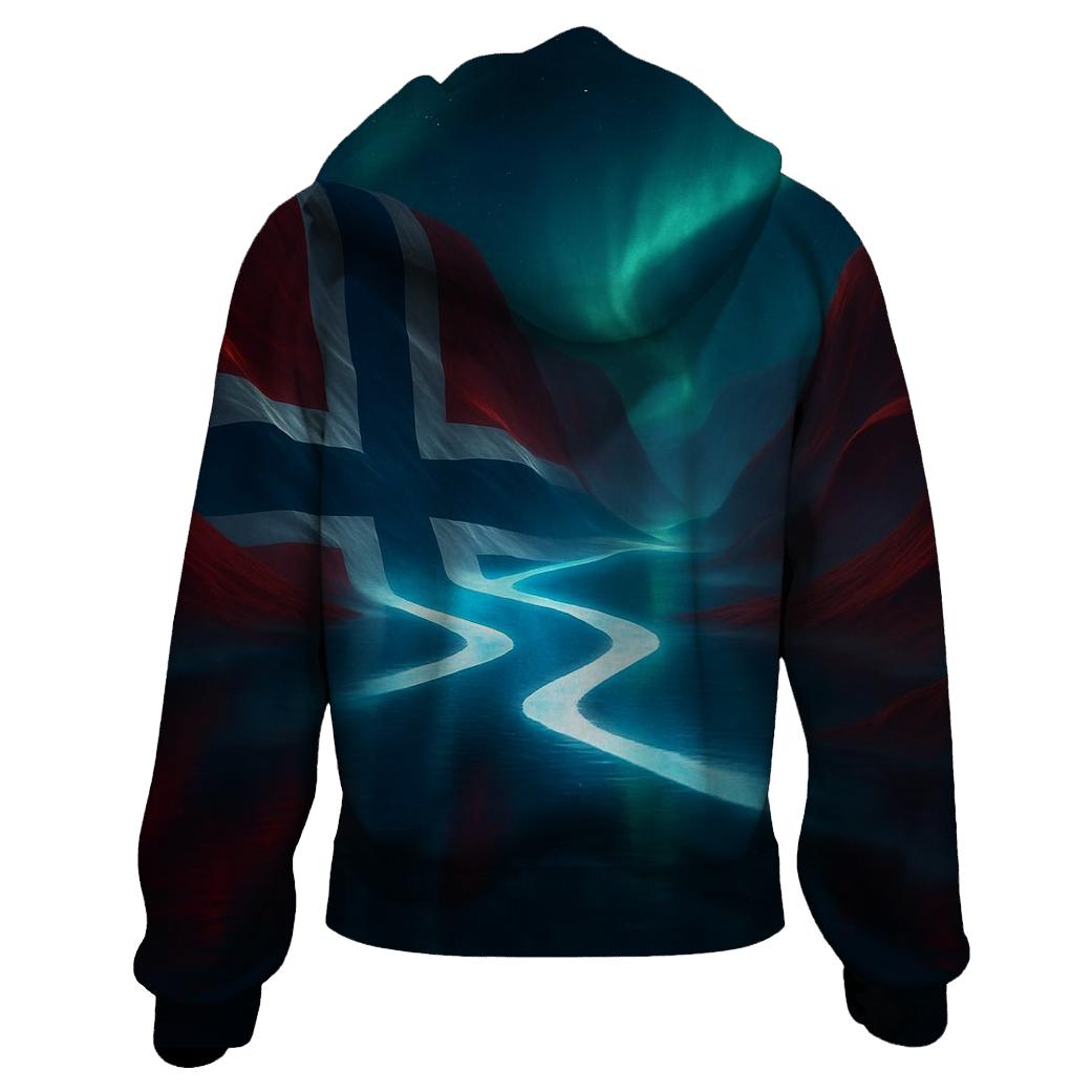 Norway Aurora Fjord Flag hoodie styles