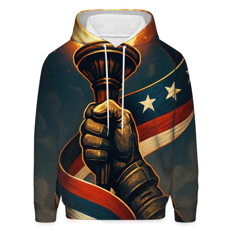 Liberty Torch Reflected In Rippling Stripes hoodies fashion