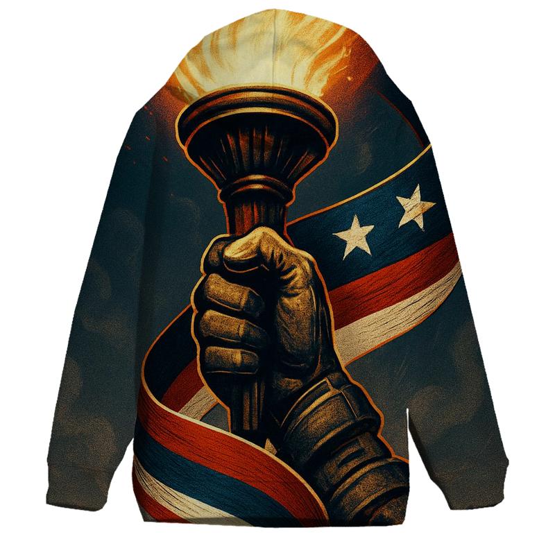 Liberty Torch Reflected In Rippling Stripes hoodies fashion