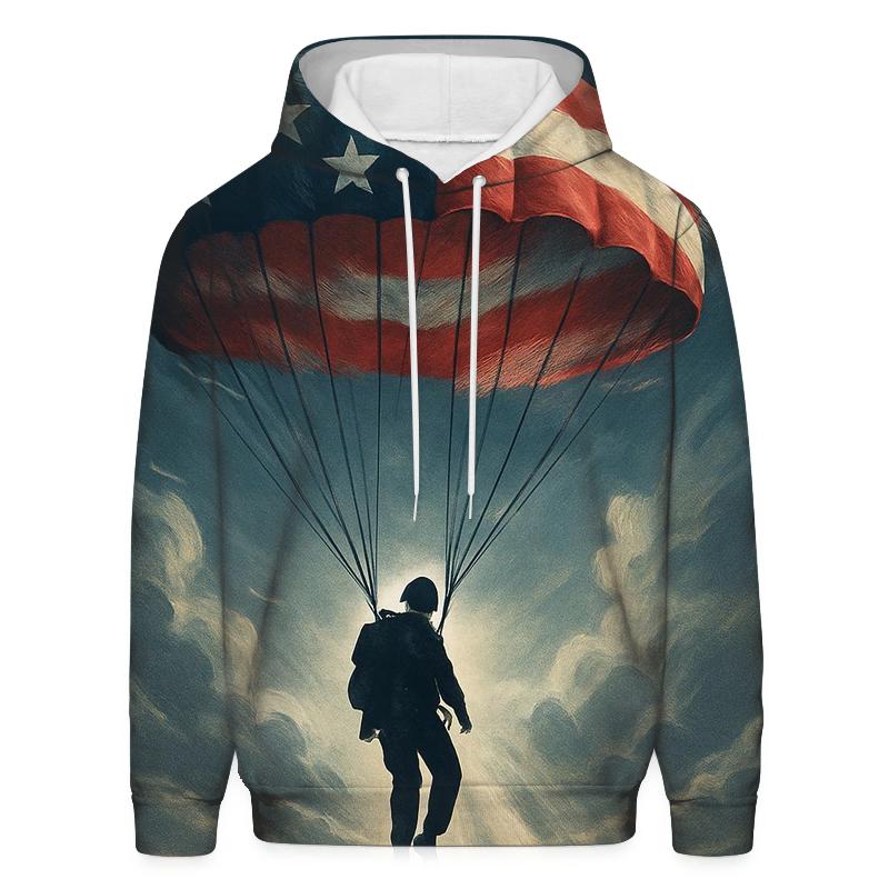 Paratrooper Descent Through Flag Colored Cloudbreak hoodie trends