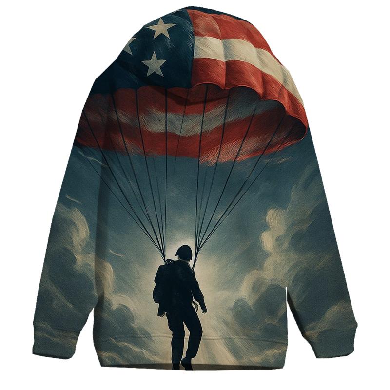 Paratrooper Descent Through Flag Colored Cloudbreak hoodie trends