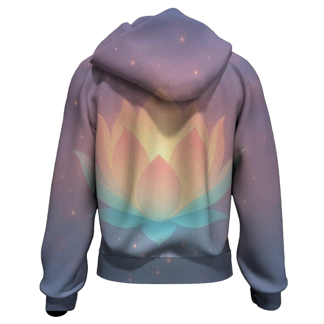 Chromatic Lantern Bloom zip-up hoodies