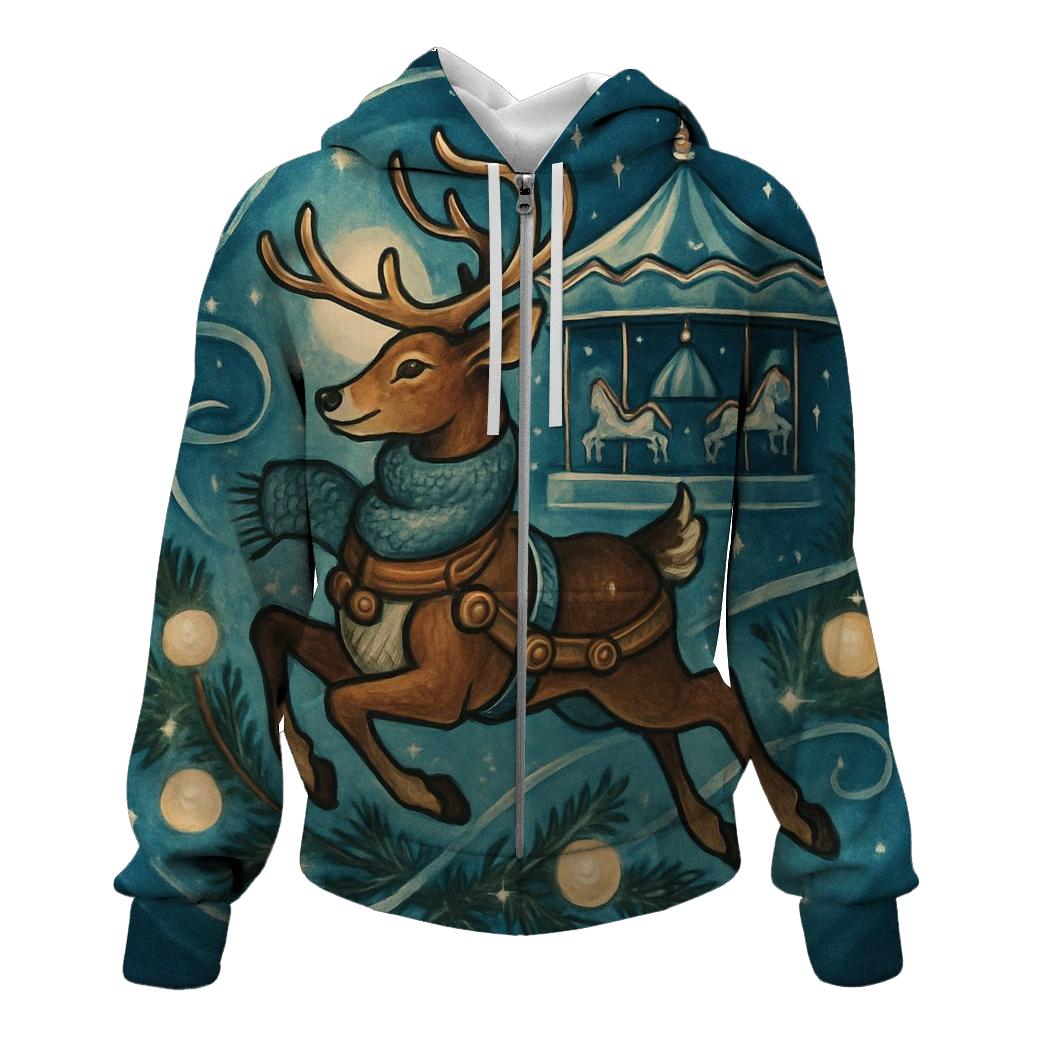Reindeer Carousel Night Ride hoodie trends