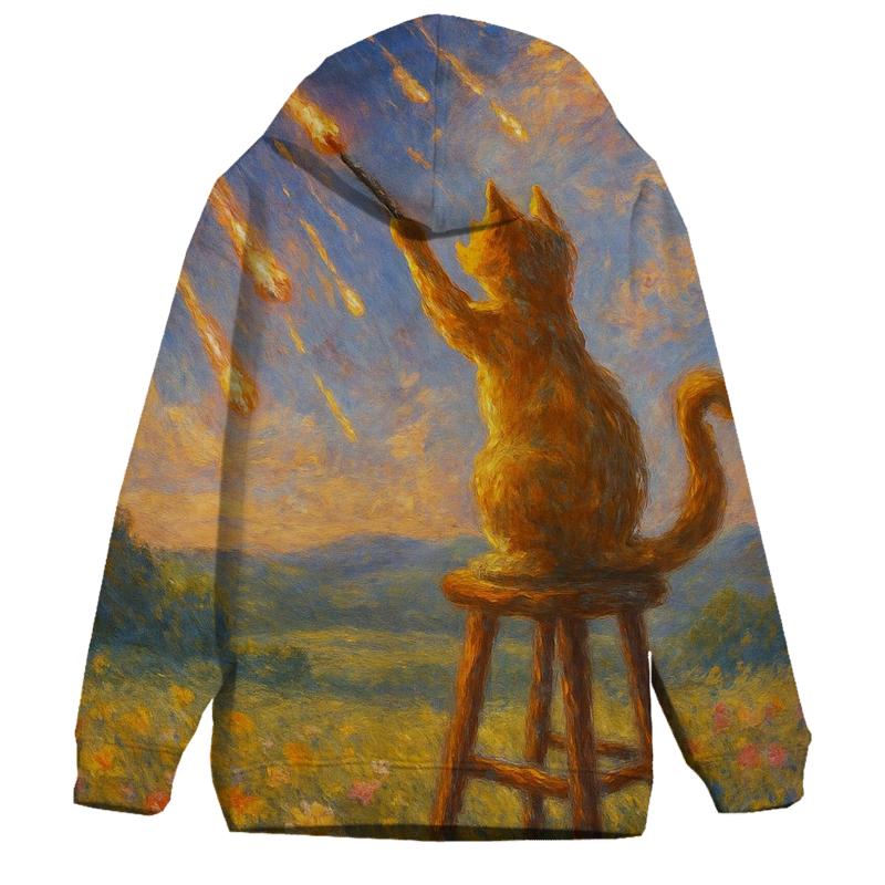 Meadow Meteor Painter Cat lightweight hoodies