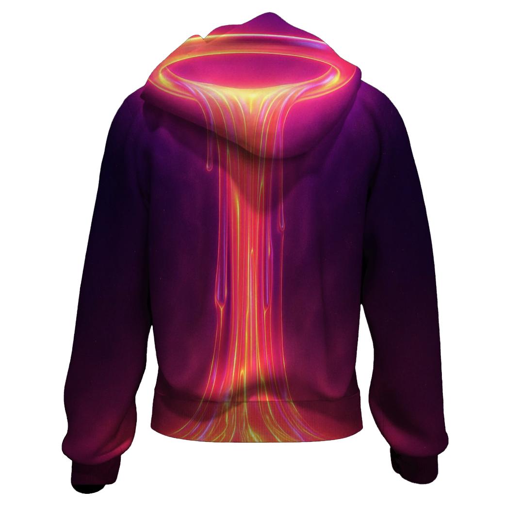 Neon Orbital Waterfall printed hoodies