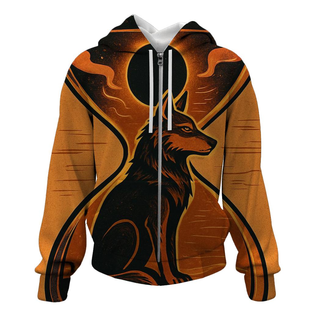 Desert Eclipse Sandglass Wolf heavyweight hoodies
