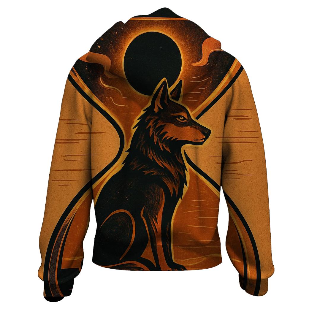 Desert Eclipse Sandglass Wolf heavyweight hoodies
