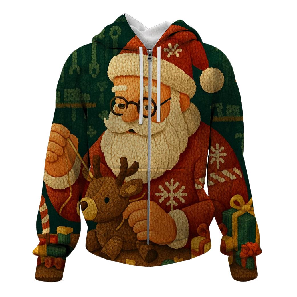 Knitted Workshop Toymaker Santa custom hoodies